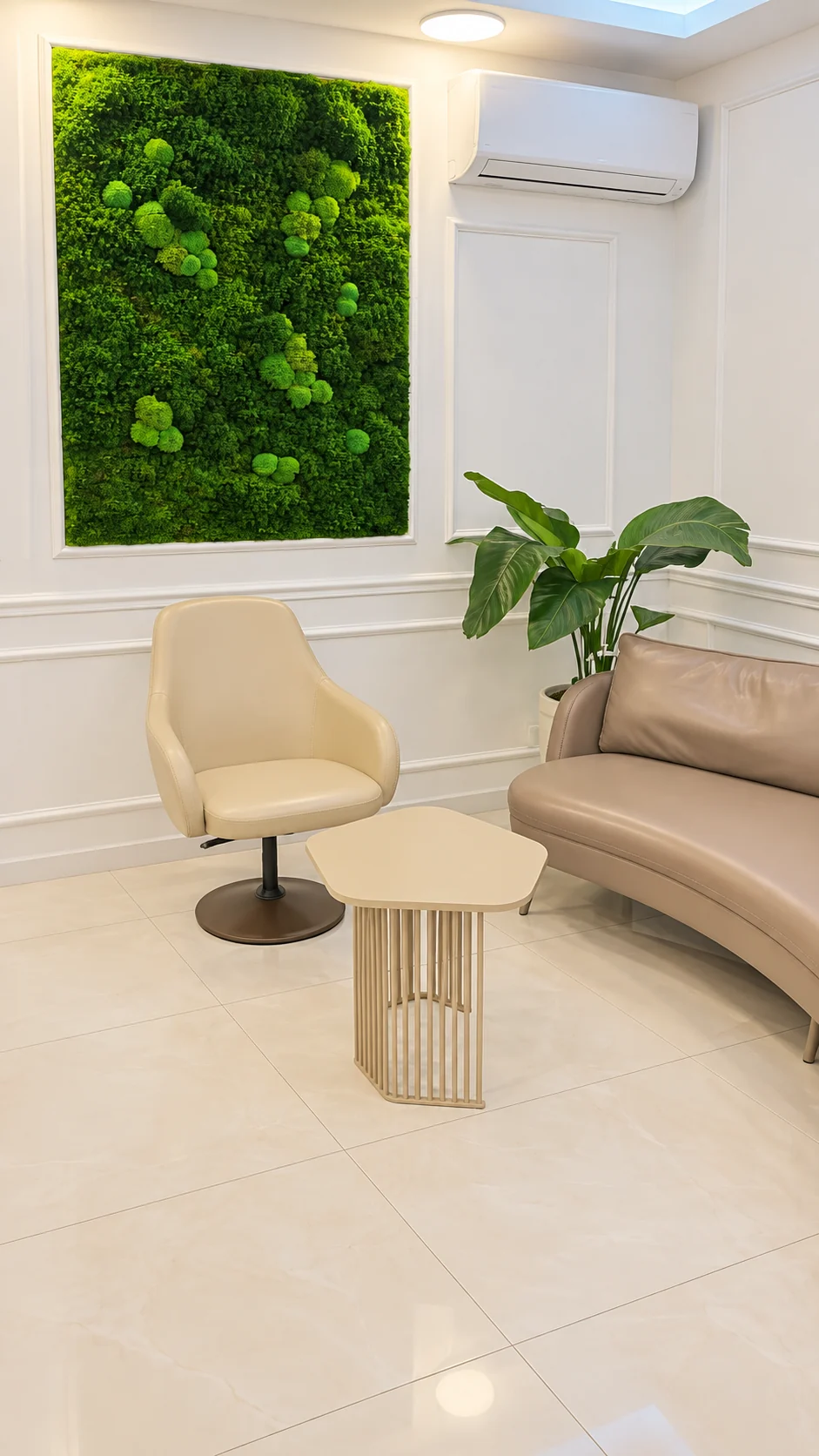 Seating in the waiting area of the dental practice